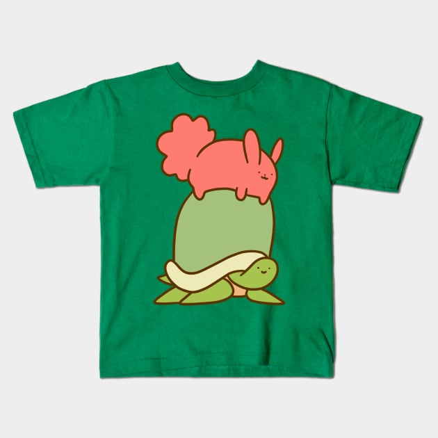 Pink Bunny and Turtle Kids T-Shirt by saradaboru